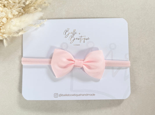 Pink Grosgrain Bow Baby Headband