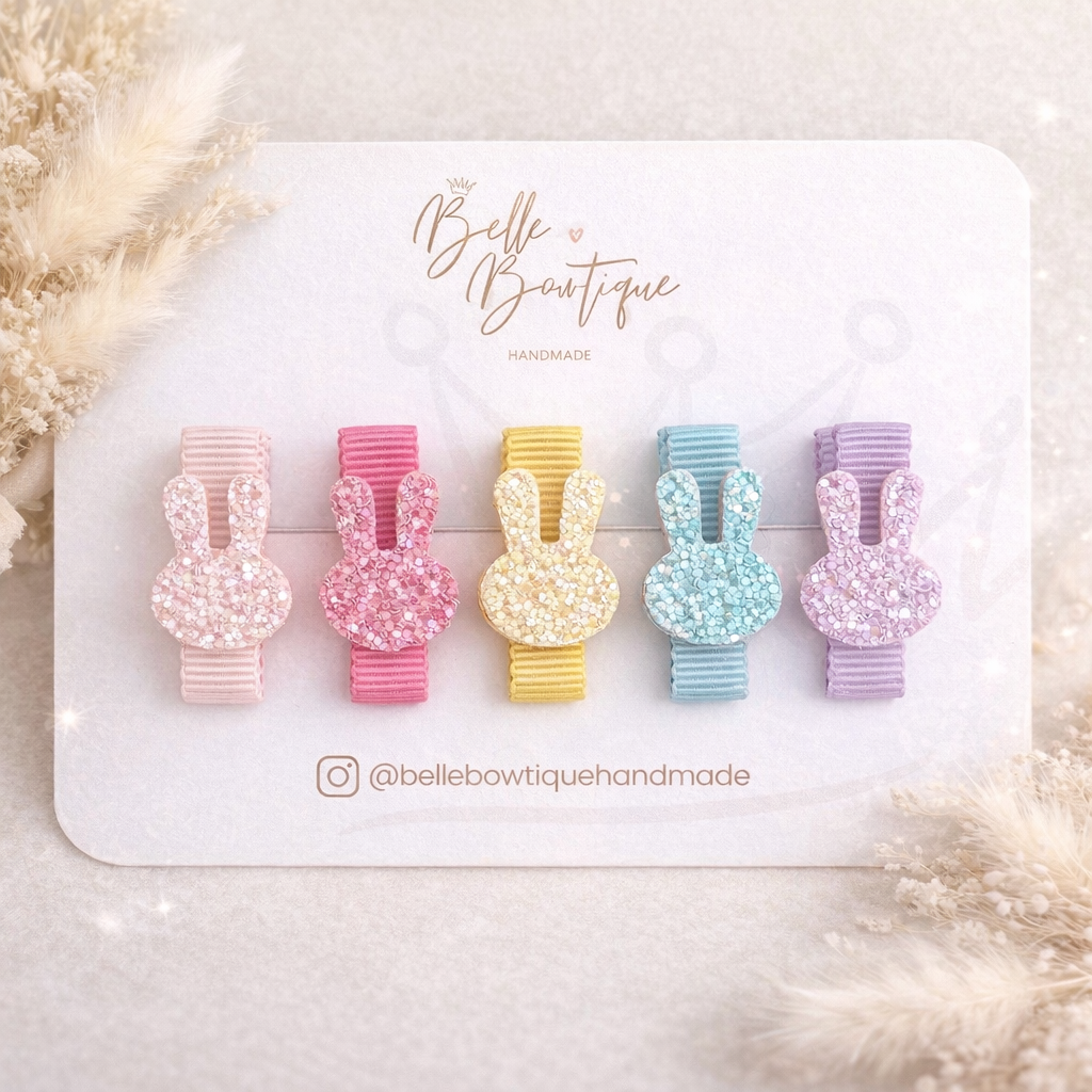 Easter Bunny Ribbon Fringe Clips Pack of 5
