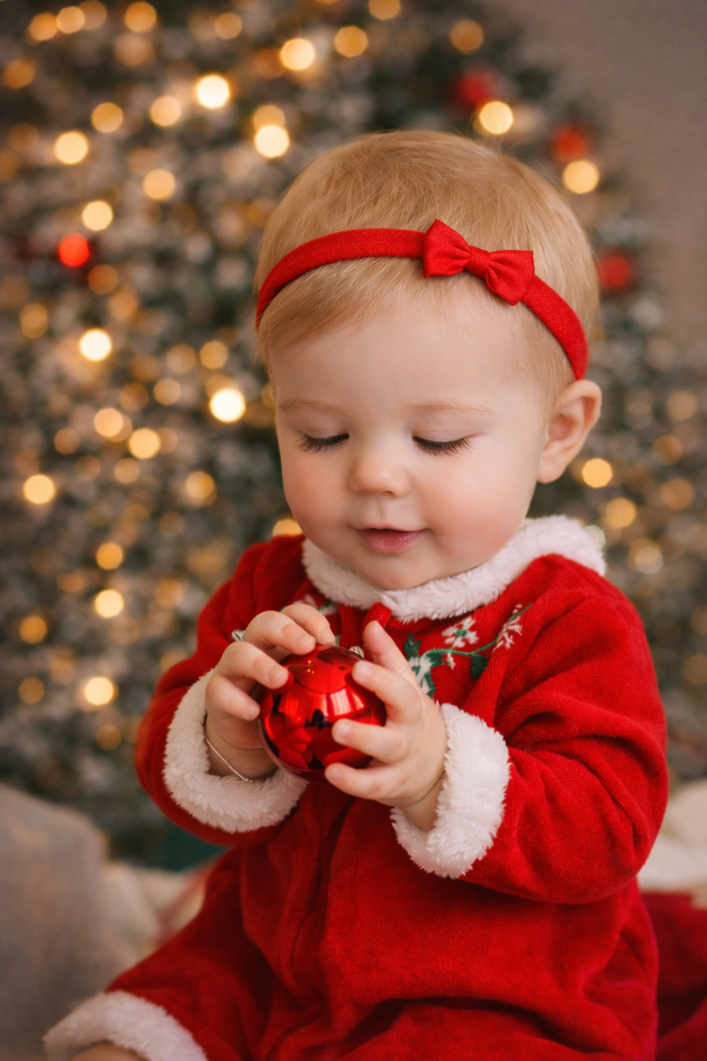 Red Christmas Bow headband