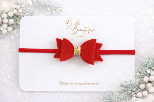 Simple Red and Gold Bow | Valentines