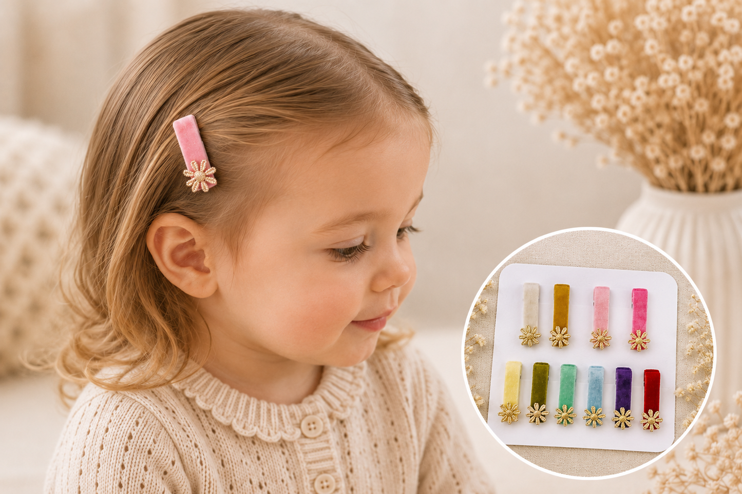 Velvet fringe clips - Choose colour