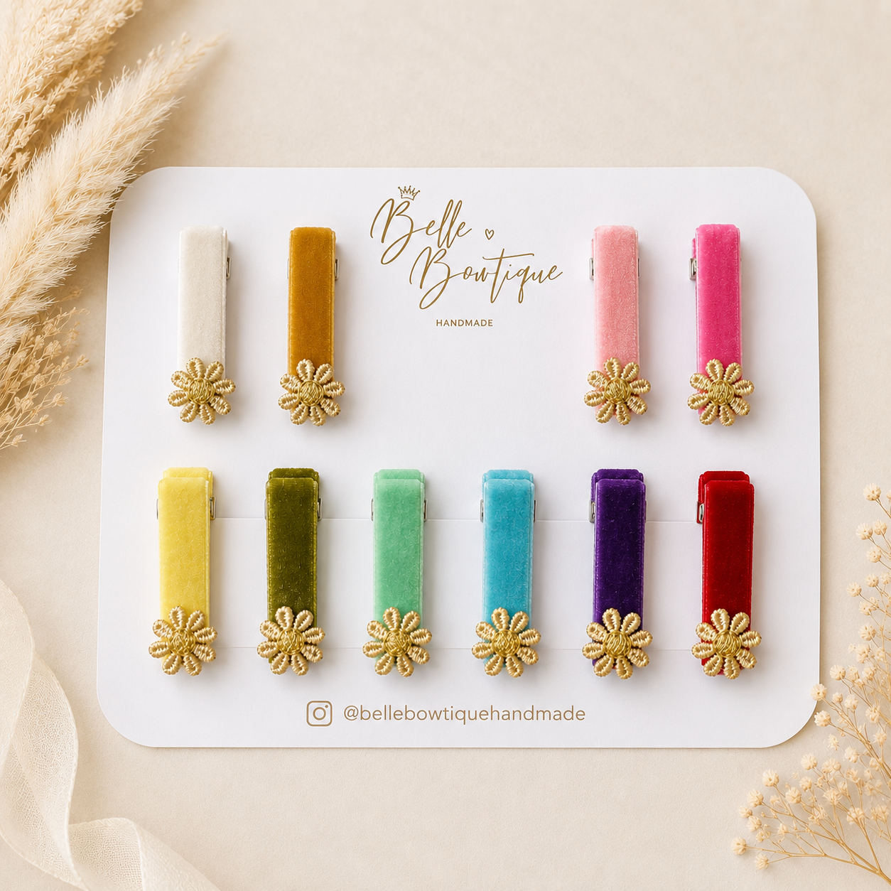 Velvet fringe clips - Choose colour