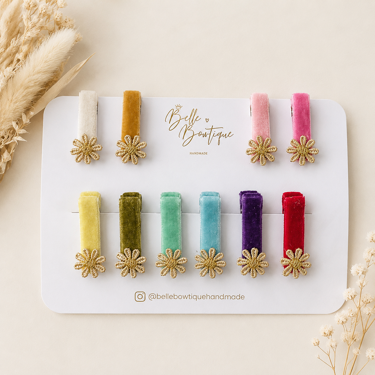 Velvet fringe clips - Choose colour