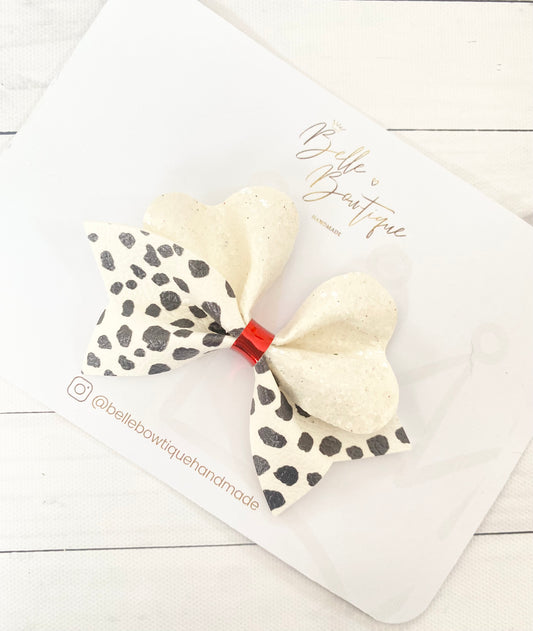 Dalmatian Print Hair Bow
