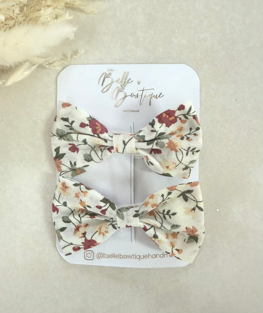 Autumn Floral Clips - Pair