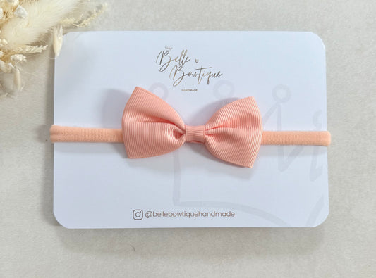 Peach Grosgrain Bow Baby Headband