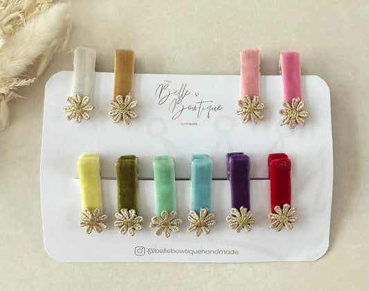 Velvet fringe clips - Choose colour