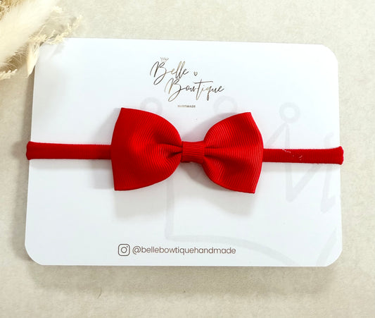 Red Grosgrain Bow Baby Headband