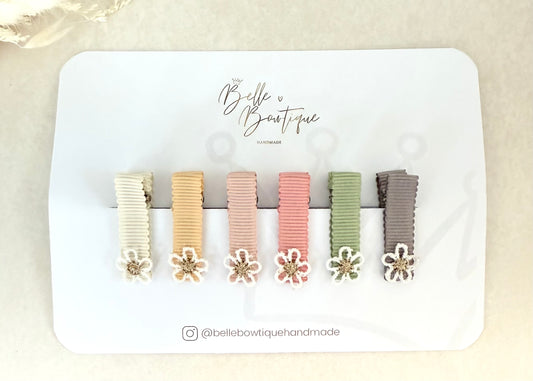 Daisy flower fringe clips pack of 6