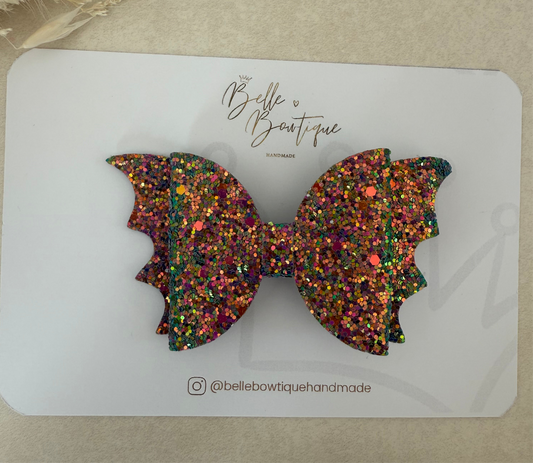 Halloween Bat Glitter Bow