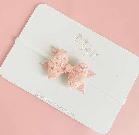 Pink Glitter Bow Baby Girl Headband