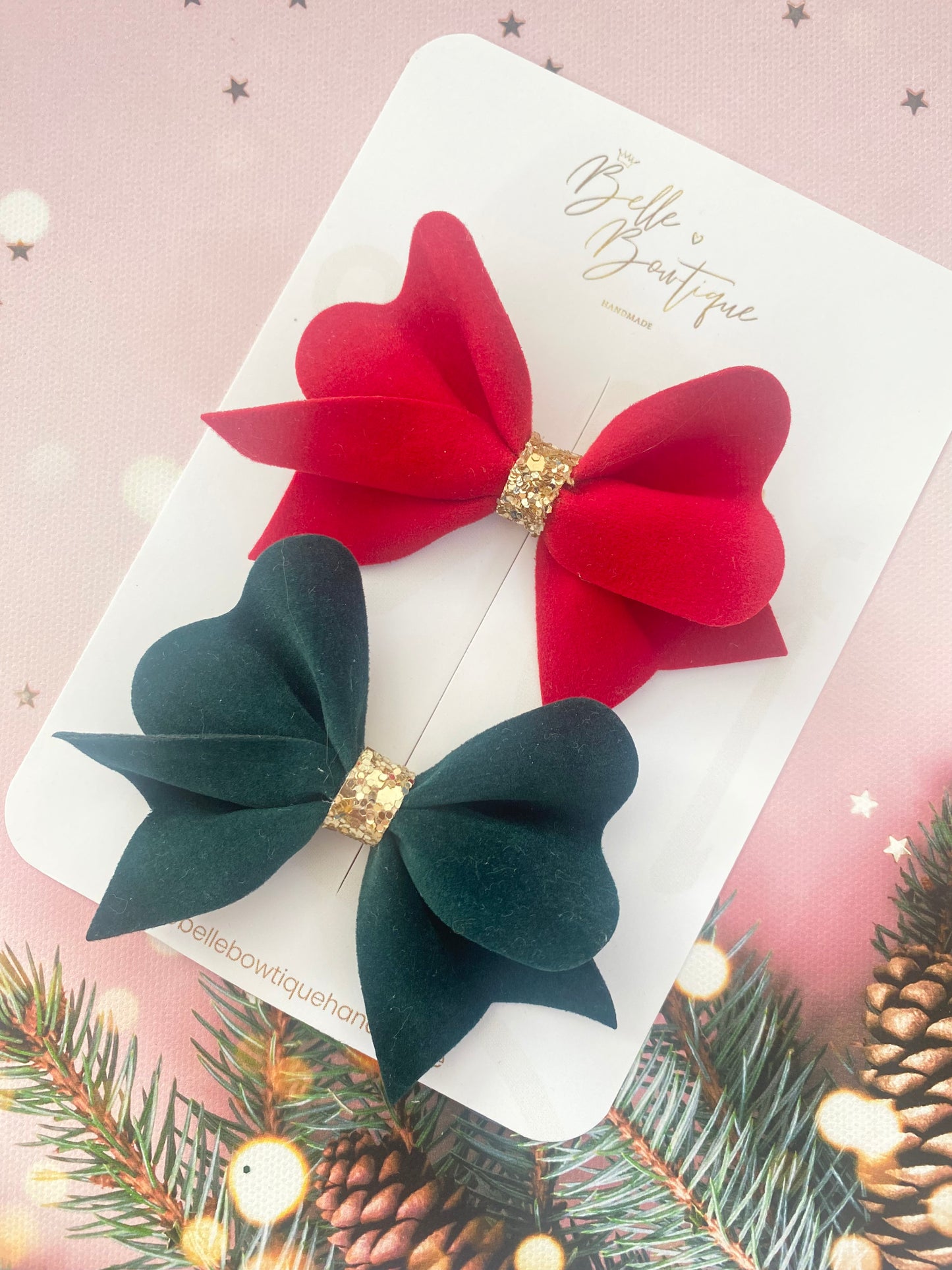 Christmas Hair Bow in Red or Green