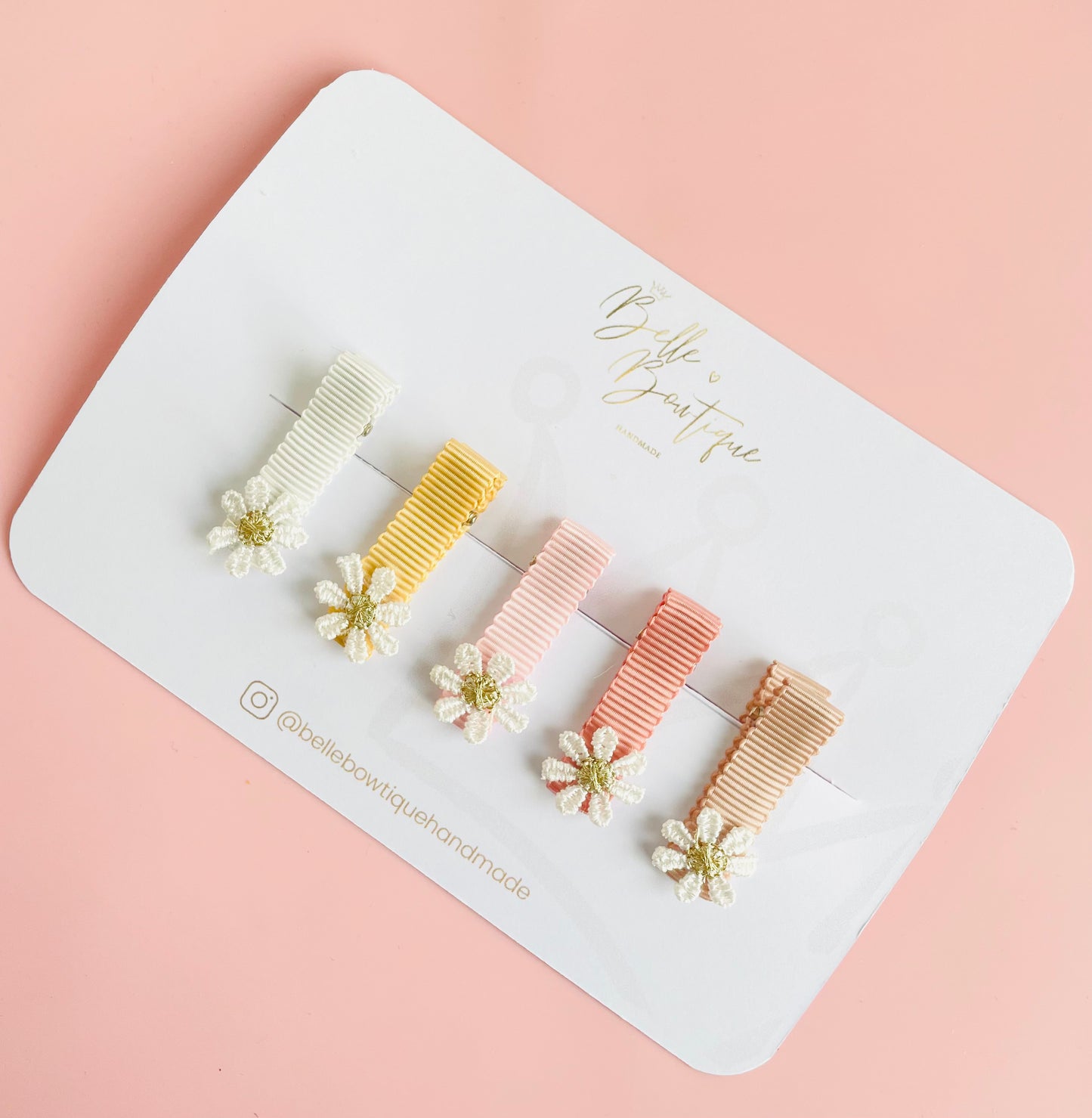 Fully Lined Flower Mini Clips