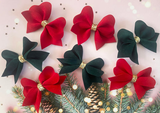 Christmas Hair Bow in Red or Green