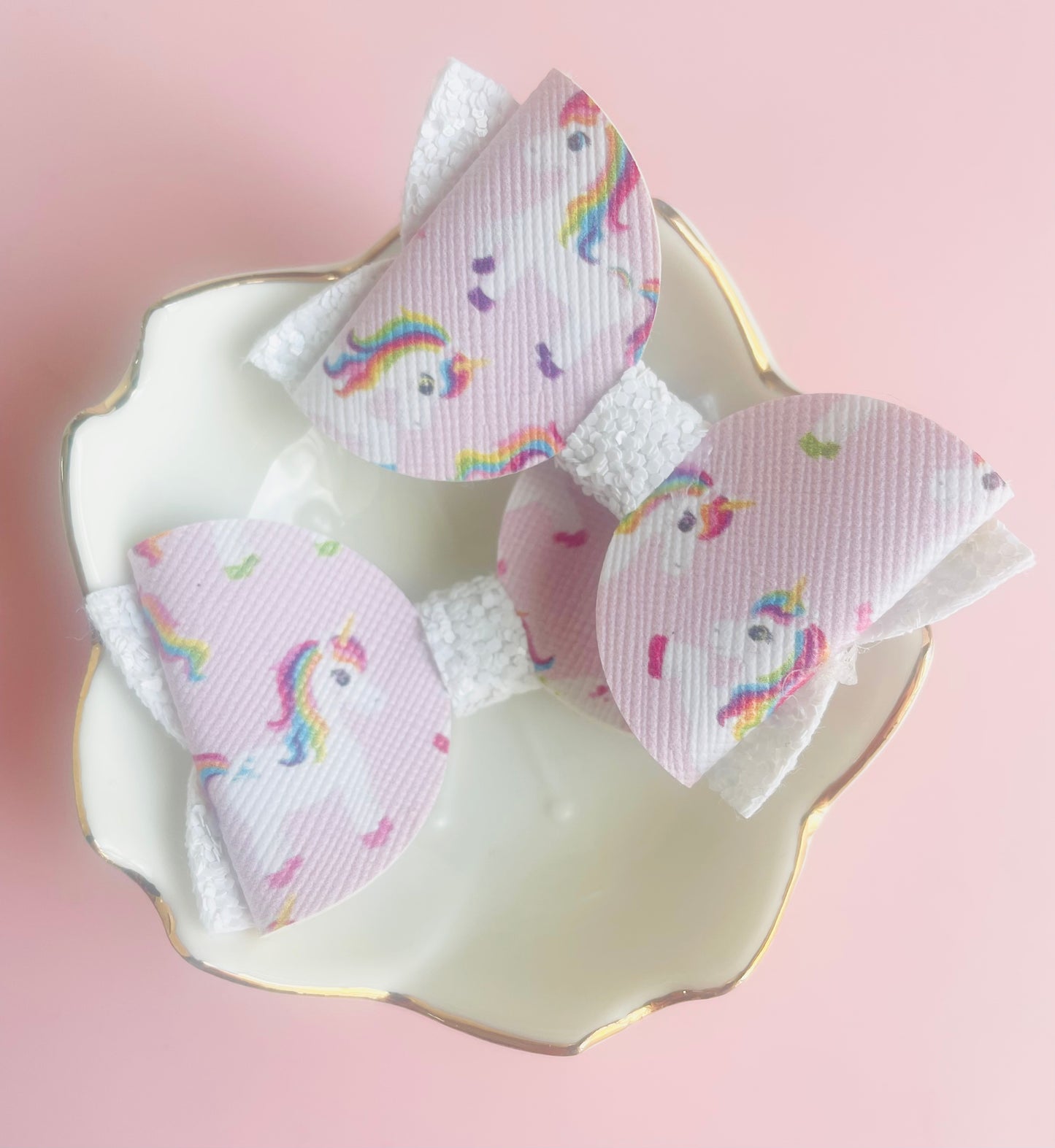 Unicorn Print Hair Bows