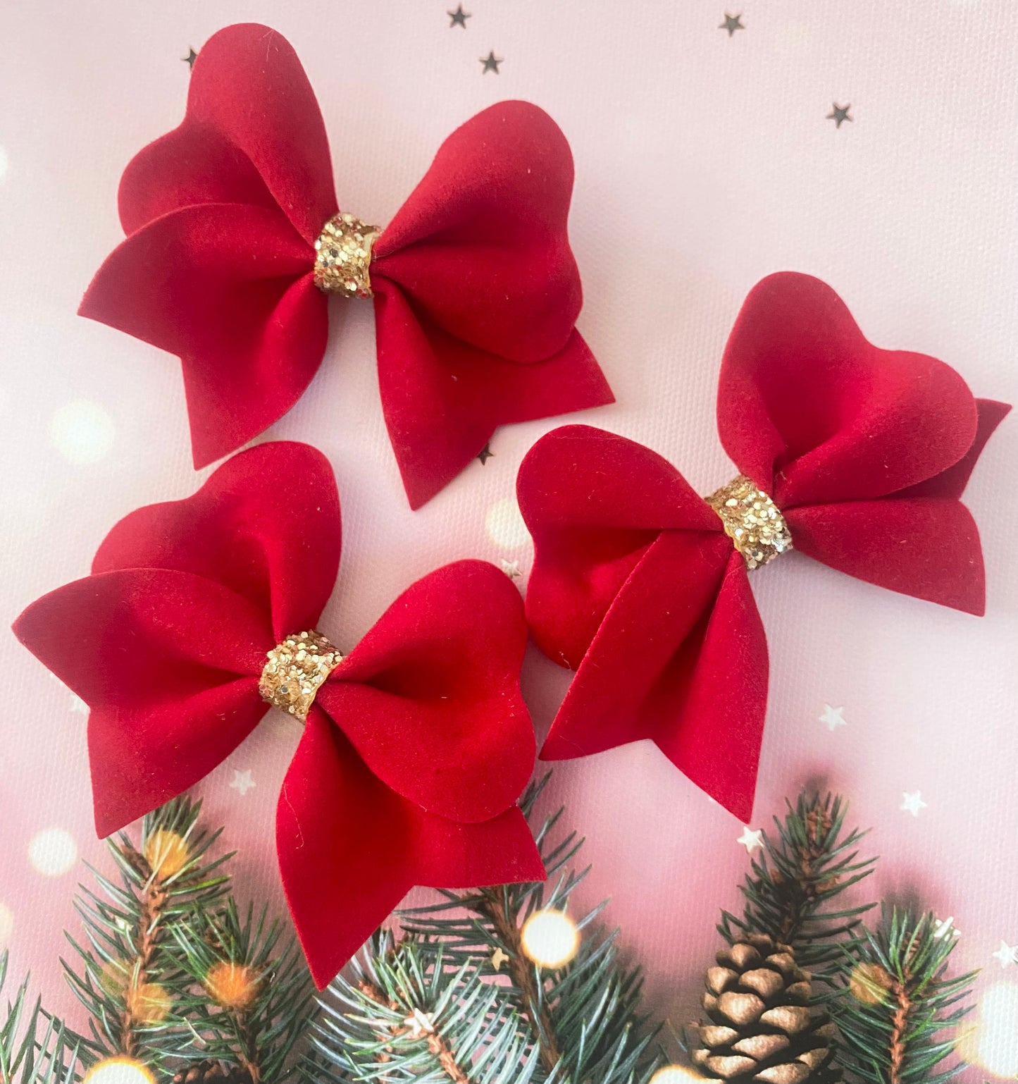Christmas Hair Bow in Red or Green