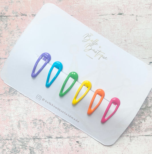 Mini Rainbow Girls Hair Clip Barrette Pack of 6 Rainbow Baby Fringe Clips Glitter Clip Girls Clips - Tiny Clip for toddlers