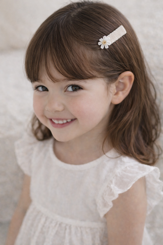 Fully Lined Flower Ribbon Fringe Clips