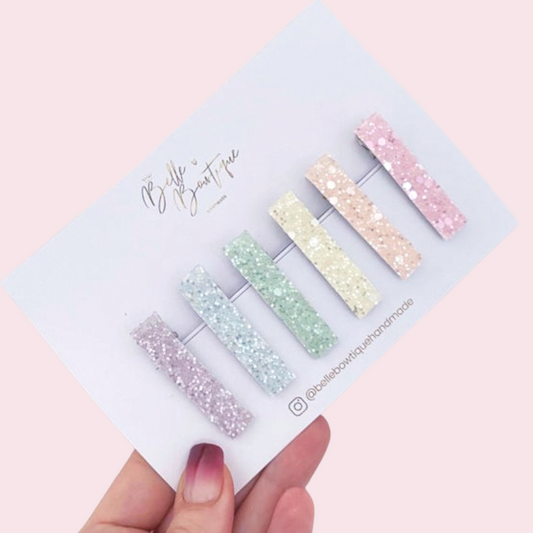 Glitter Pastel Hair Clips