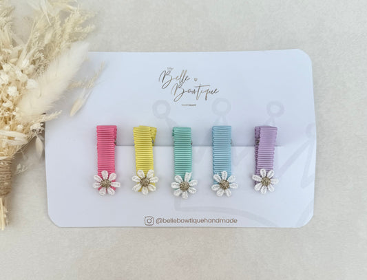 Fully Lined Flower Mini Clips