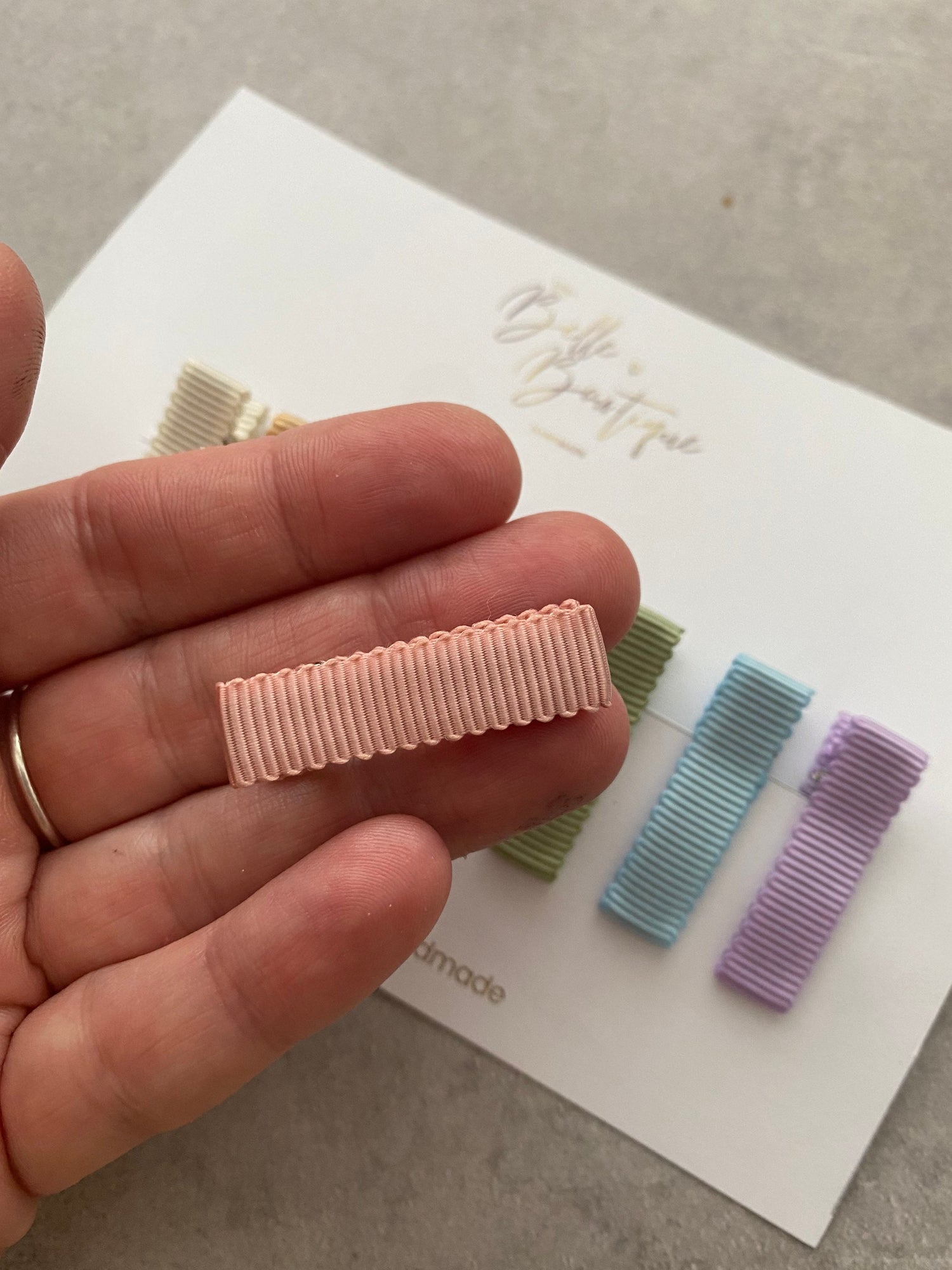 Fully Lined Ribbon Rainbow Fringe Clips, Small Soft Clips, Mini Fringe Clips for Toddlers and Babies , Small Hair Clips, Clip pack of 7