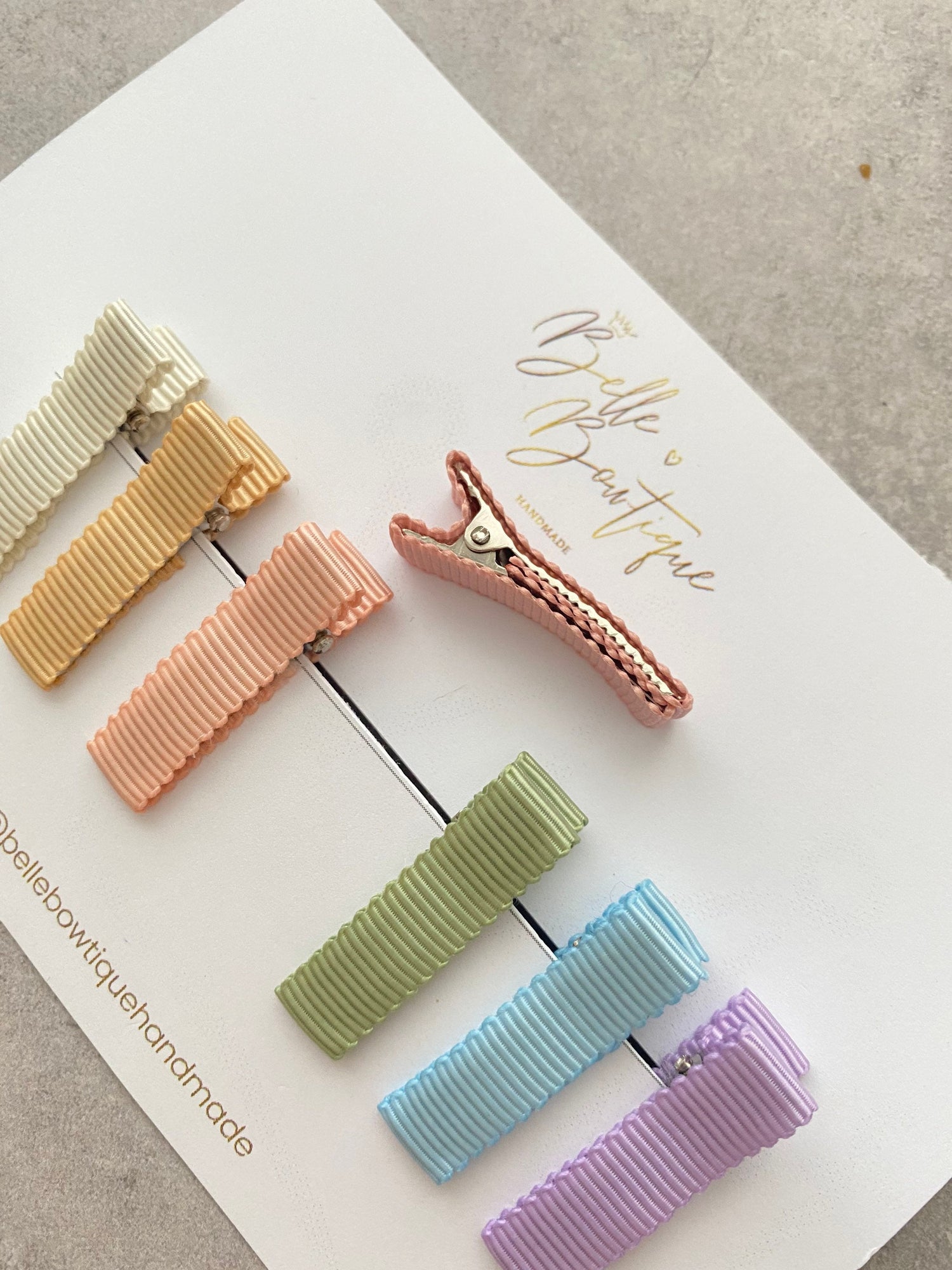 Fully Lined Ribbon Rainbow Fringe Clips, Small Soft Clips, Mini Fringe Clips for Toddlers and Babies , Small Hair Clips, Clip pack of 7