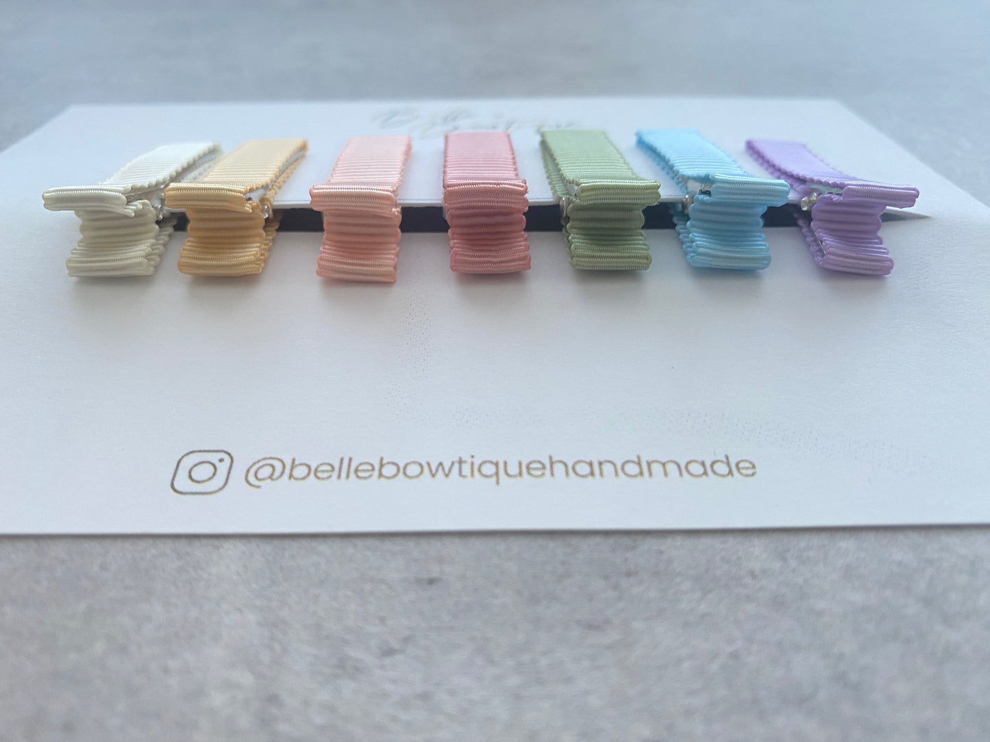 Fully Lined Ribbon Rainbow Fringe Clips, Small Soft Clips, Mini Fringe Clips for Toddlers and Babies , Small Hair Clips, Clip pack of 7
