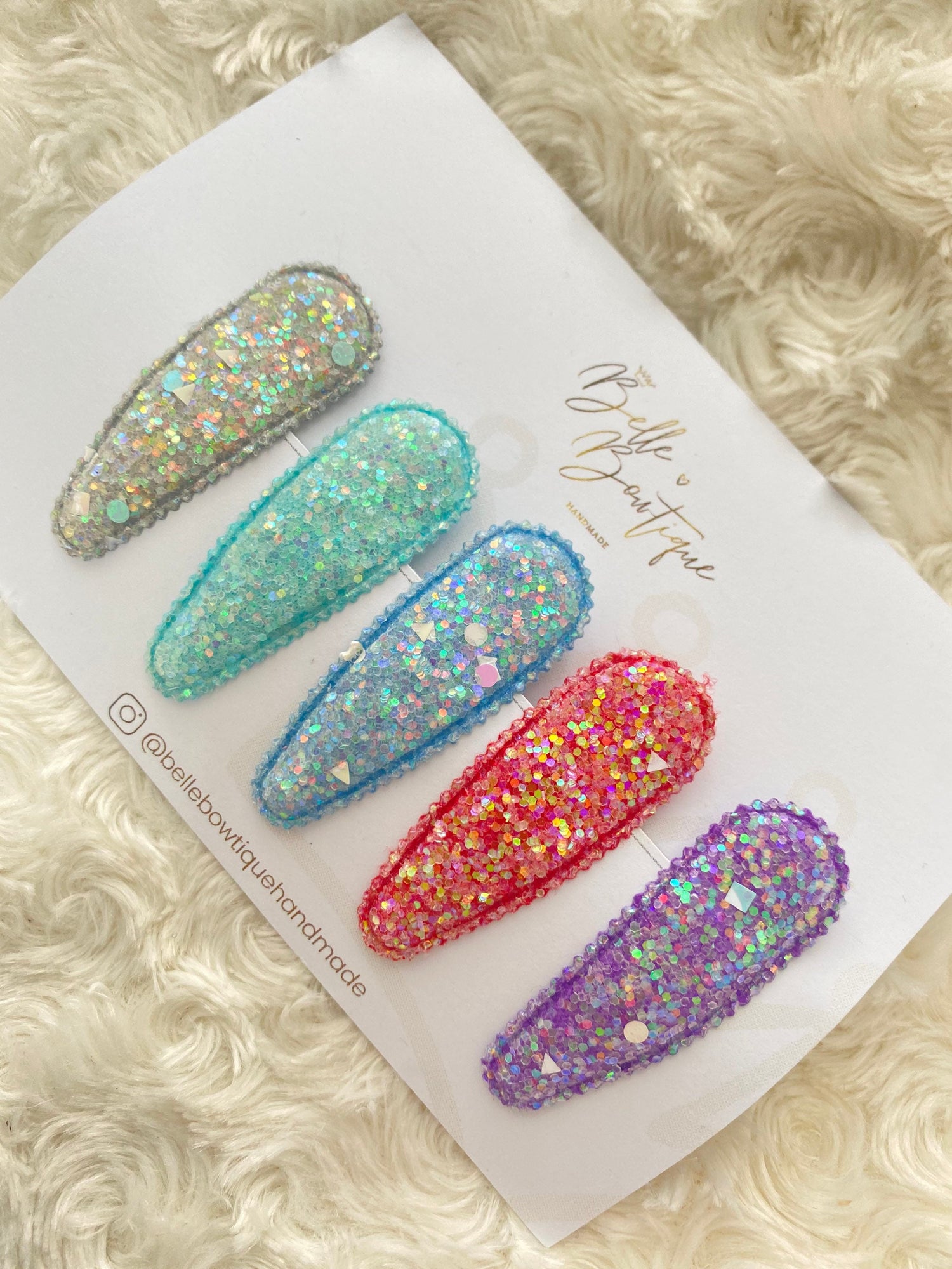 Girls Glitter Snap Clips - Toddler Hair Clips - Fringe Clips - Glitter Clips for Girls - Hair Clips - Girls Hair Accessories