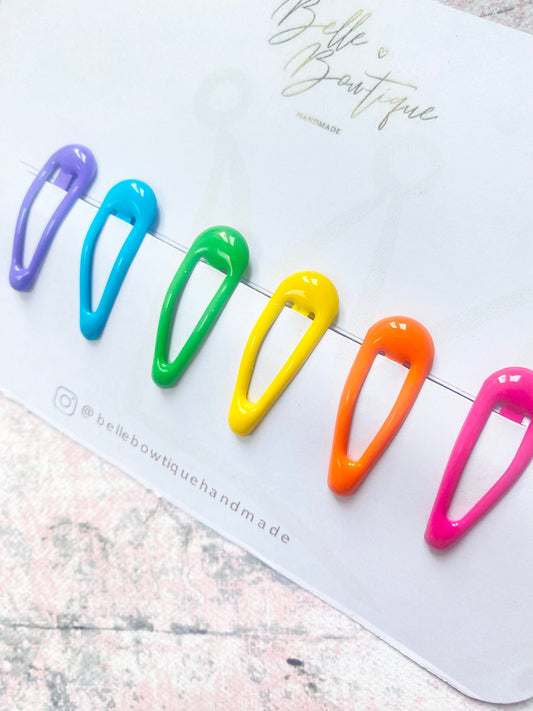 Mini Rainbow Girls Hair Clip Barrette Pack of 6 Rainbow Baby Fringe Clips Glitter Clip Girls Clips - Tiny Clip for toddlers