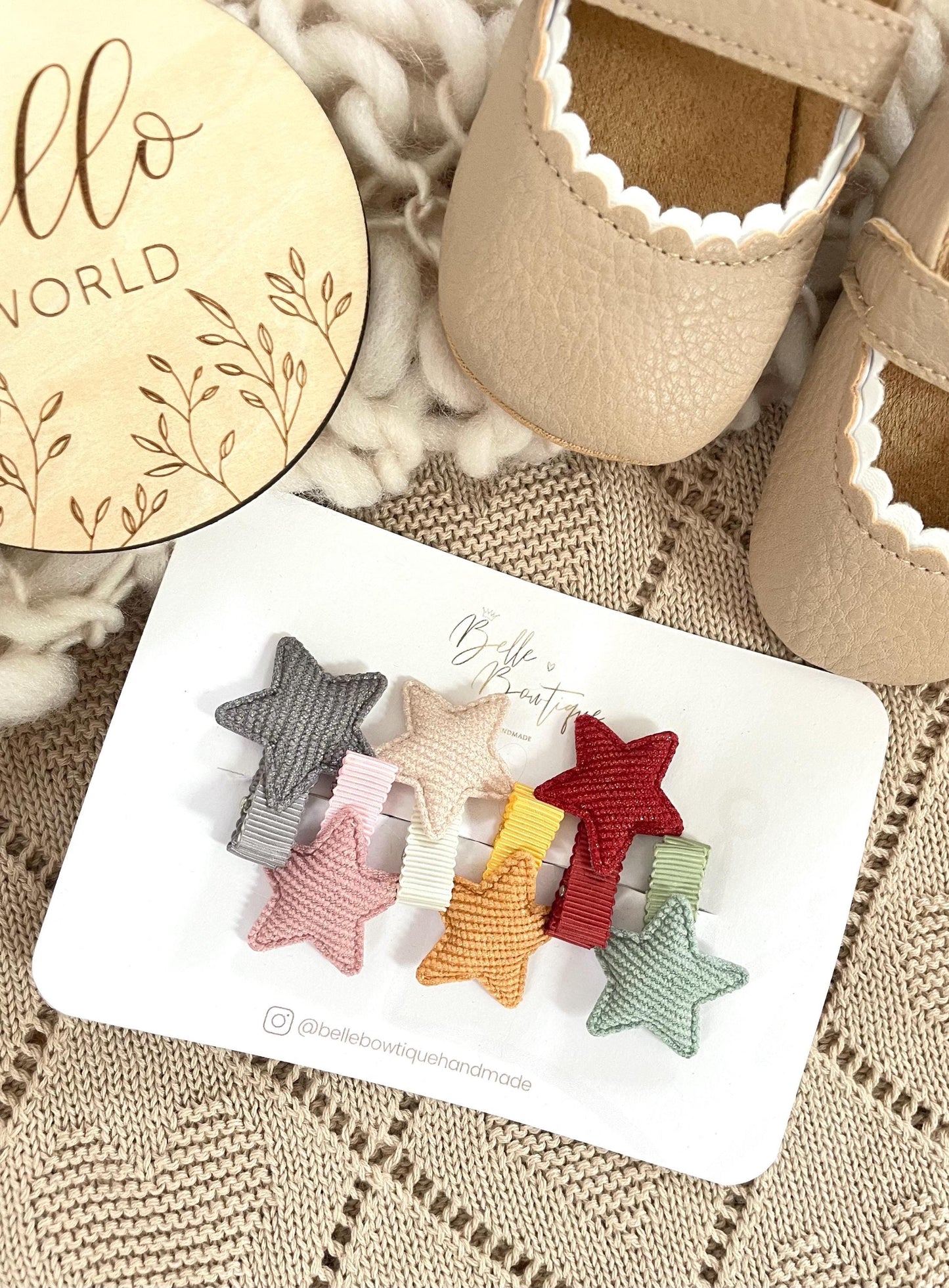 Fully Lined Ribbon Star Rainbow Fringe Clips Pack of 6 - Small Clips - Soft Mini Clips - Baby Hair Clips - Toddler Hair Clips