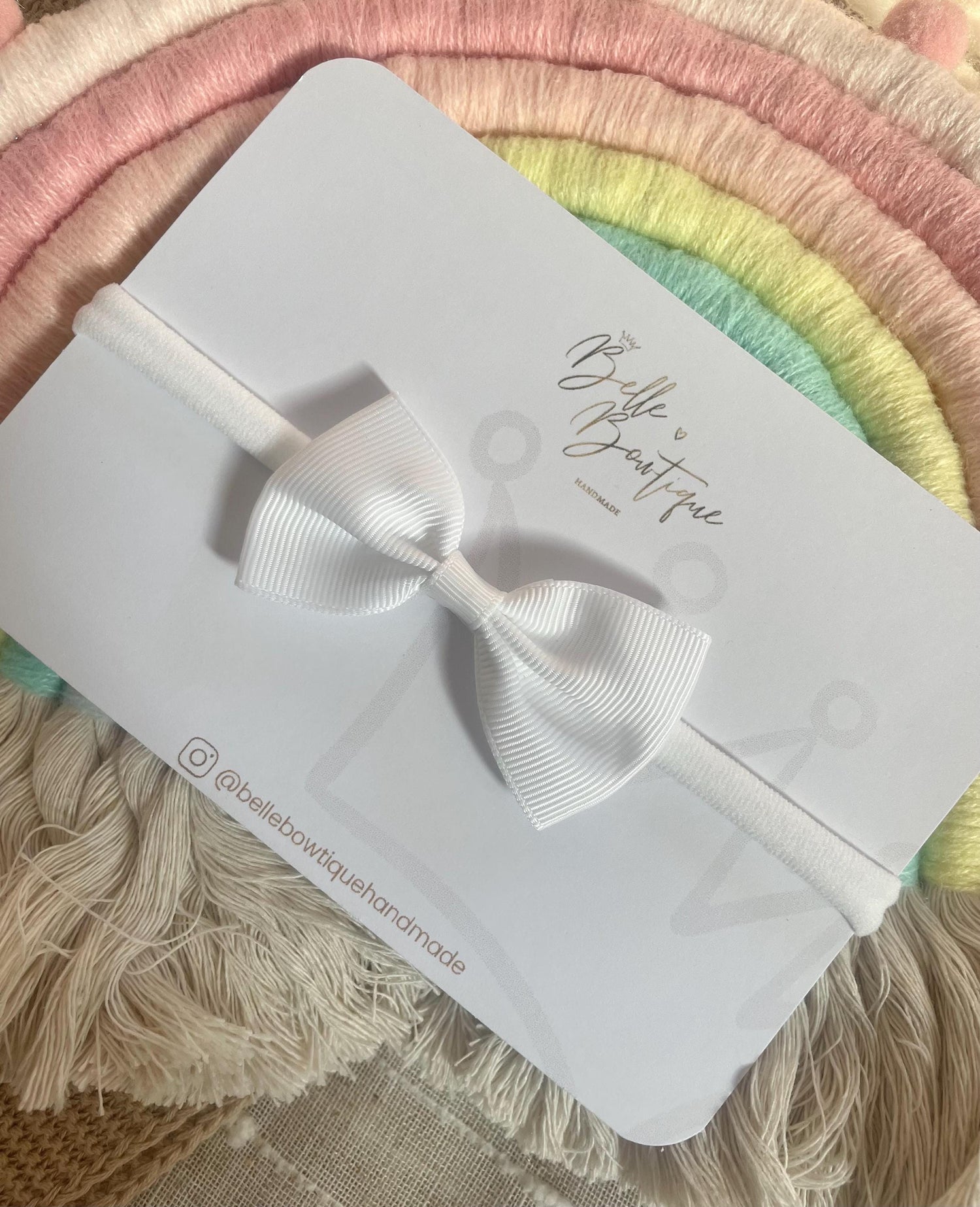 White Grosgrain ribbon headband nylon dainty headband baby headband baby girl headband basic white newborn headband