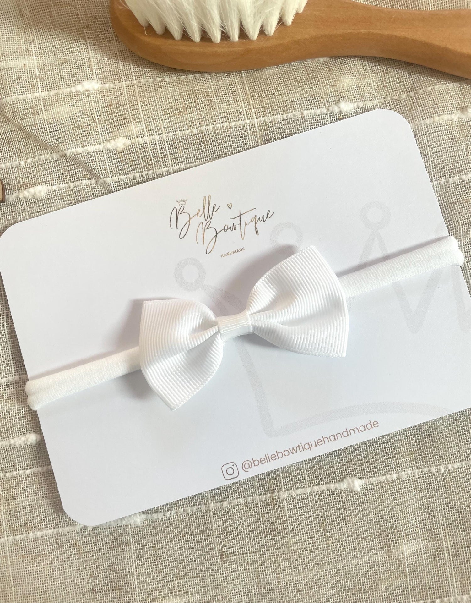 White Grosgrain ribbon headband nylon dainty headband baby headband baby girl headband basic white newborn headband