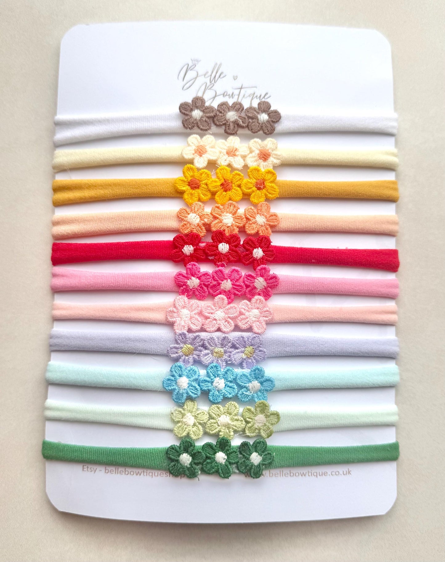 Crochet Flower Baby Headband – Soft Stretchy Headband One Size Newborns, Toddlers to Adult