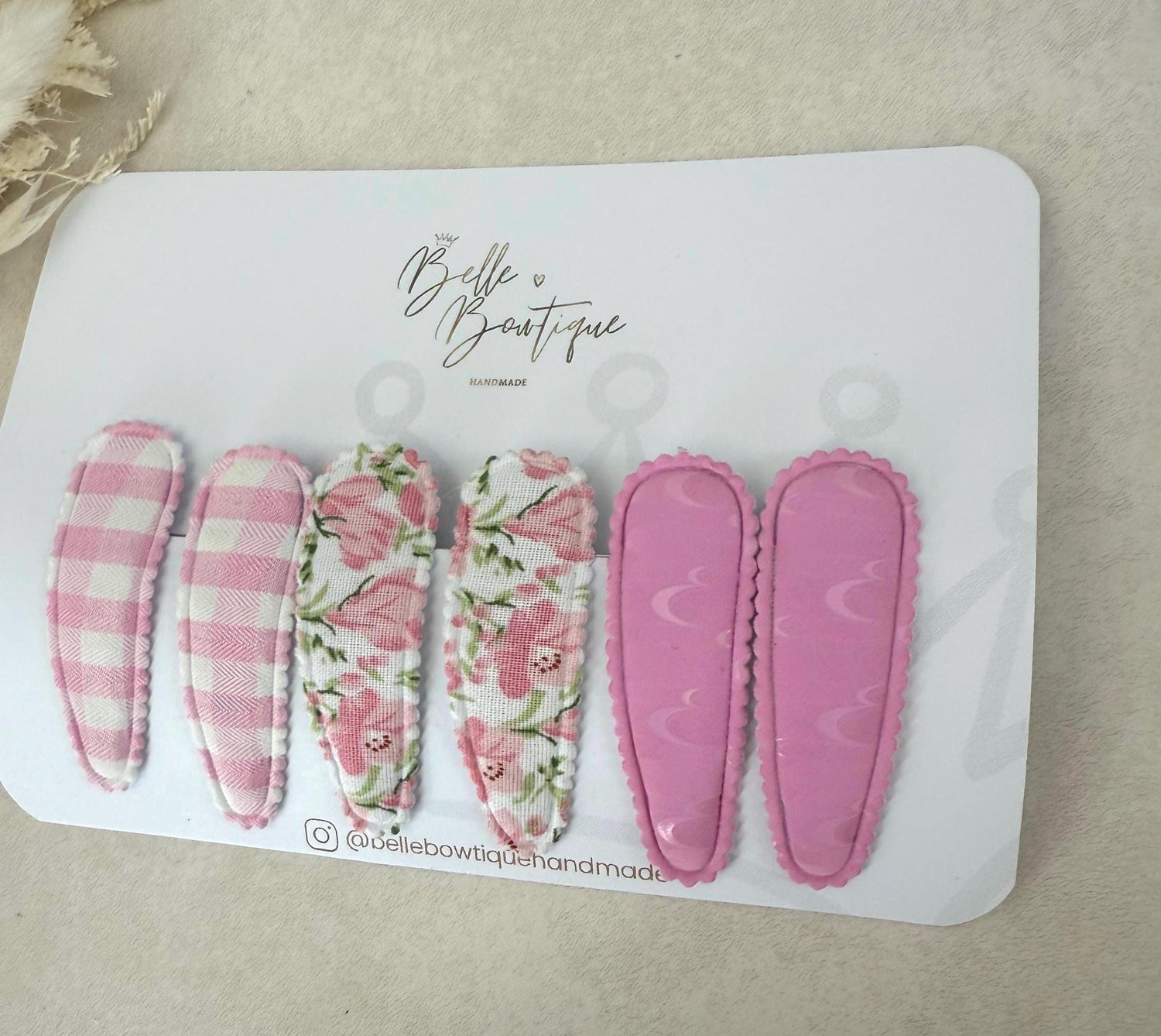 Pink Flower Snap Hair Clips – Fabric Covered Baby & Girls Hair Accessories