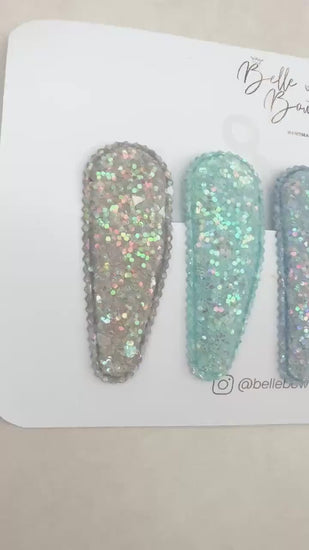 Girls Glitter Snap Clips - Toddler Hair Clips - Fringe Clips - Glitter Clips for Girls - Hair Clips - Girls Hair Accessories