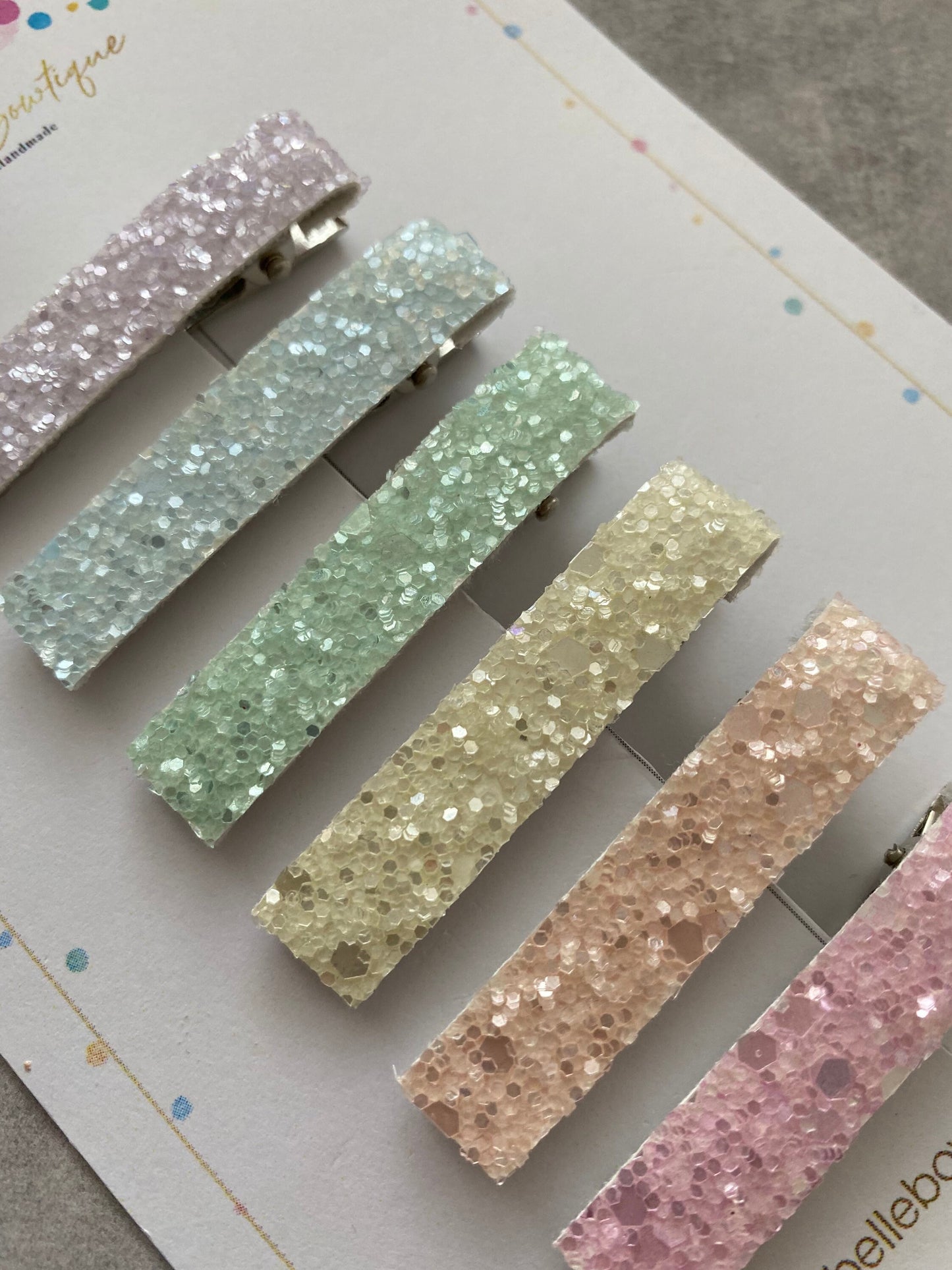 Rainbow Girls Hair Clip Barrette Pack of 6 Rainbow Glitter Fringe Clips Glitter Clip Girls Clips Birthday Gift