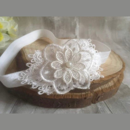 Baby Christening Headband | Wedding Headband | Baby Baptism Headband | Off White Headband | Christening Headband | Newborn Headband