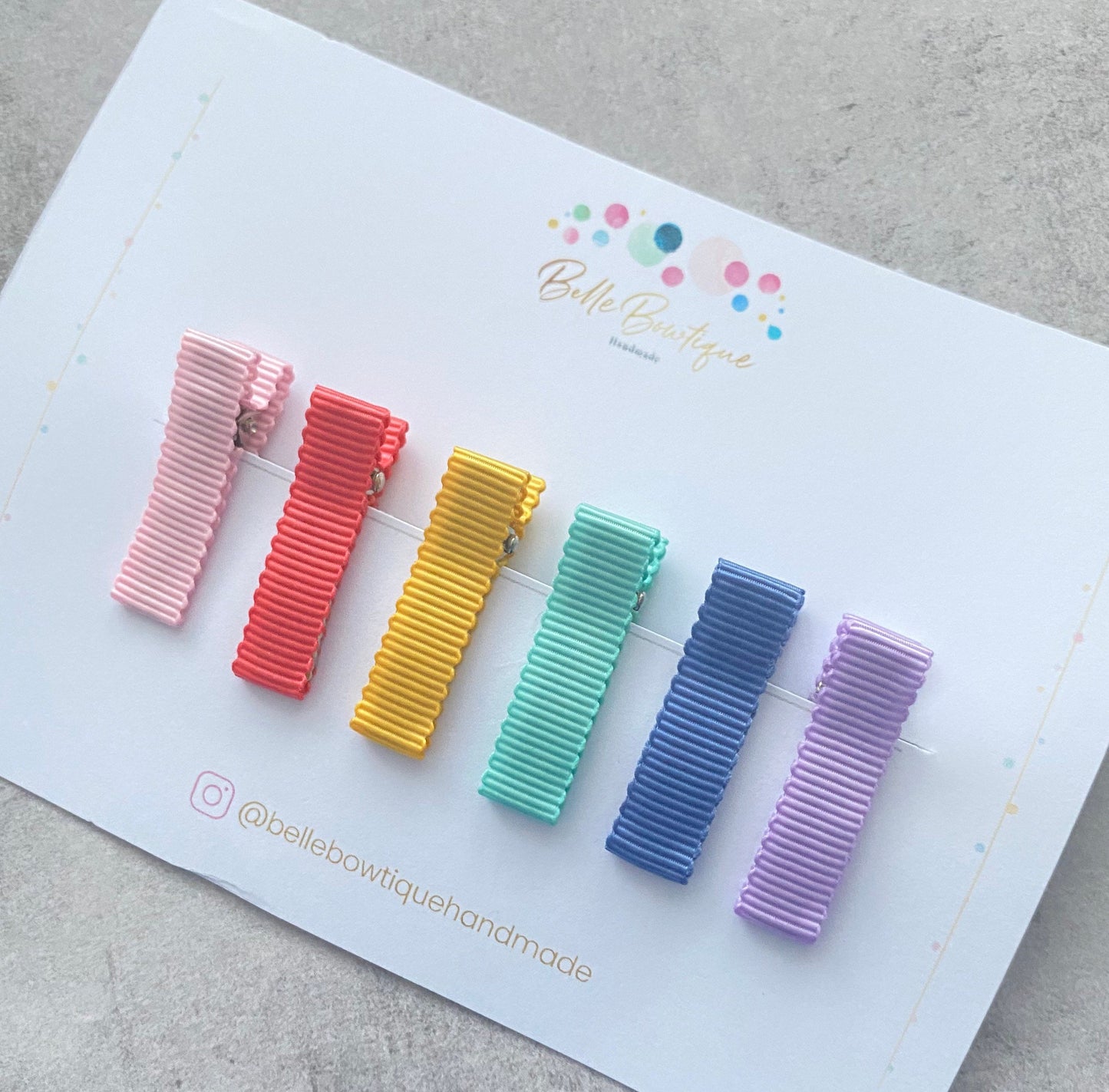 Rainbow ribbon fringe clips pack of 6 - small clips - mini clips - Clip pack - baby hair clips - toddler hair clips