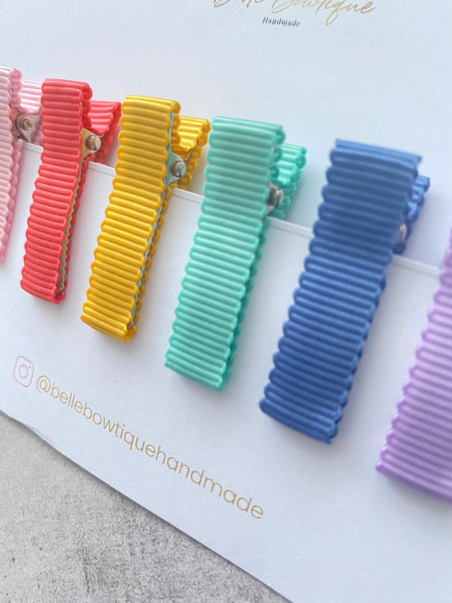 Rainbow ribbon fringe clips pack of 6 - small clips - mini clips - Clip pack - baby hair clips - toddler hair clips