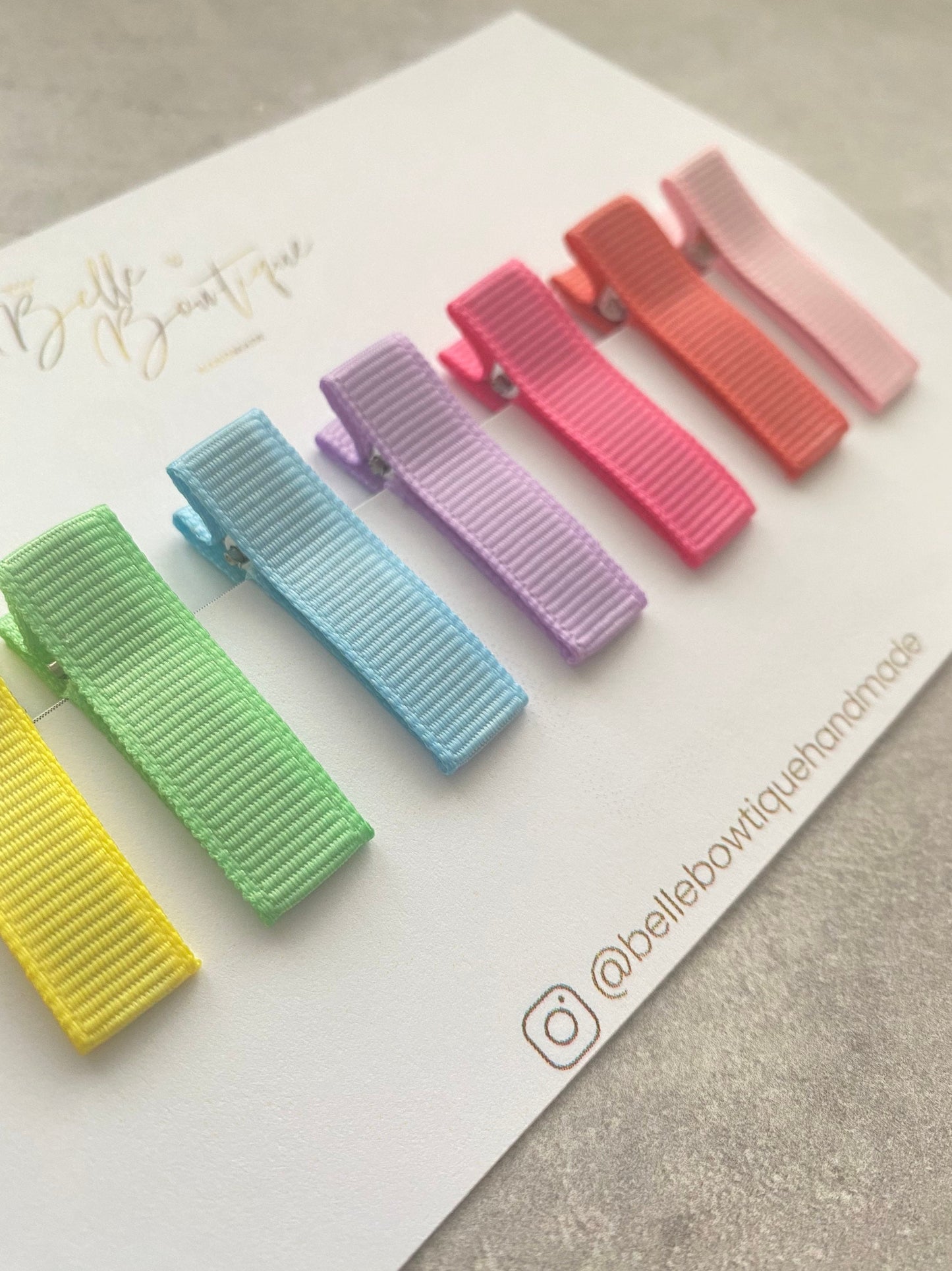 Rainbow ribbon fringe clips pack of 7 - toddler clips - baby hair clips - small ribbon clips