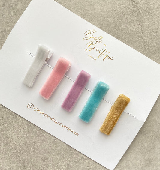 Velvet Ribbon Fringe Clips