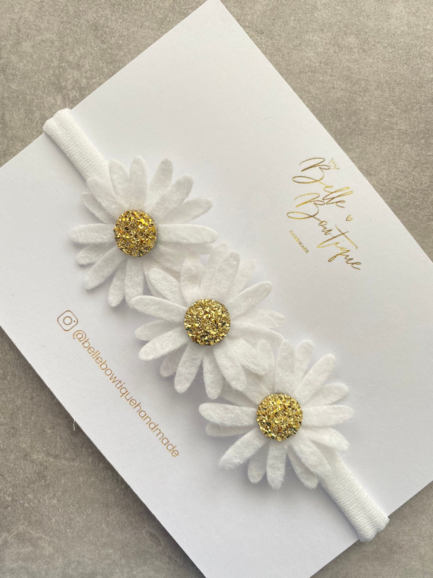 Daisy Collection | White Daisy Flowers |  Newborn Headband | Christening Bows |  Baby Photo Prop | Hair Accessories for Babies