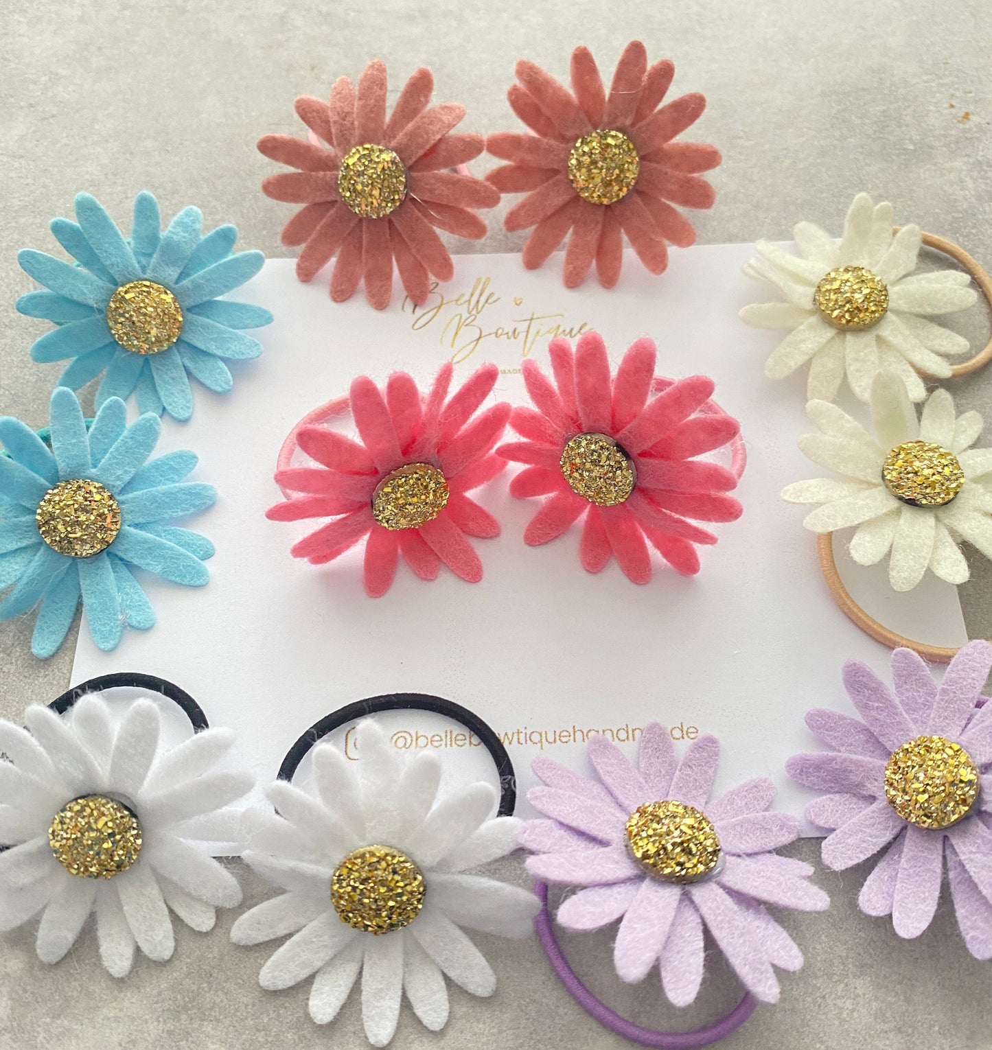 Daisy Collection | Flower Hair Bobbles | Handmade Hair Bobbles | Hair Accessories For Little Girls | Flower Hair Accessories | Daisy Bobbles