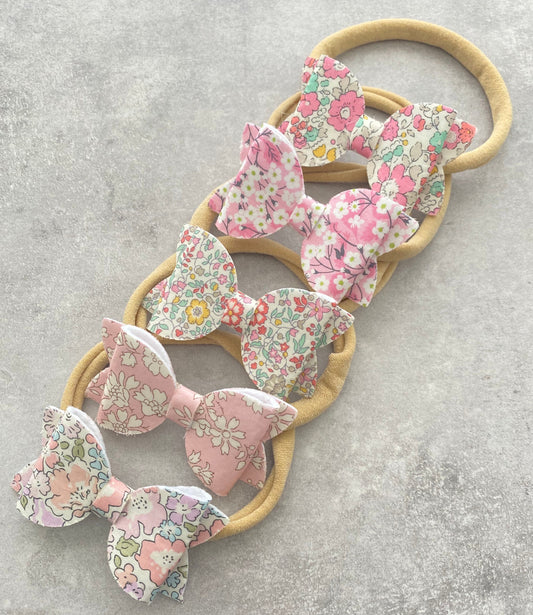 Liberty Collection | Pack of 5 Liberty of London Baby Headband | Liberty London Bows for girls | Baby Bow Headband | Betsy Ann Fabric | Clip