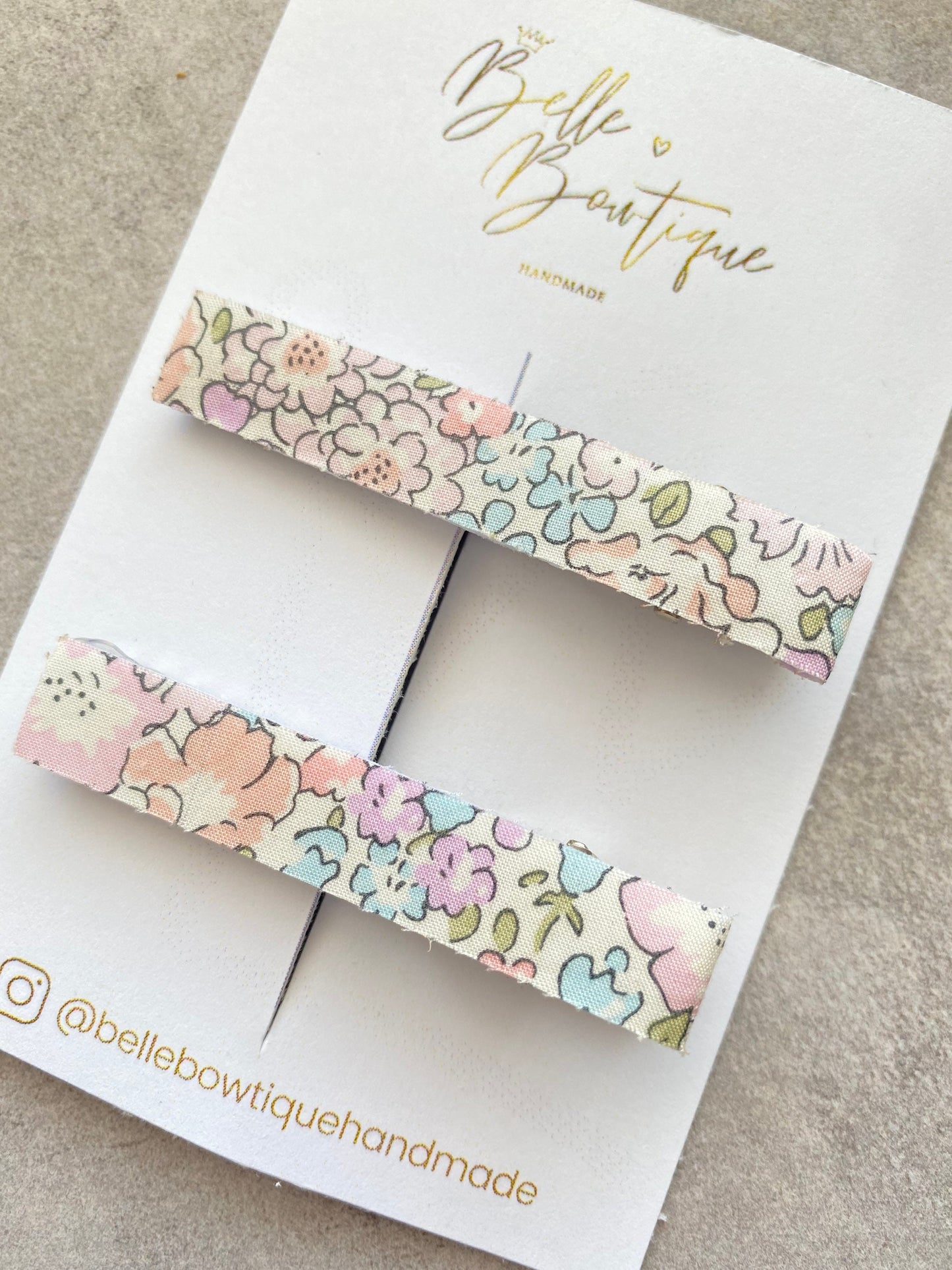 Girls Hair Clip Barrette Pair Fringe Clips Floral Flower Liberty London Fabric Clip Liberty Fabric Michelle E Pink