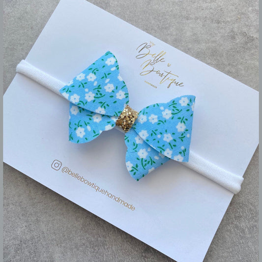 Blue Fabric Bow Headband