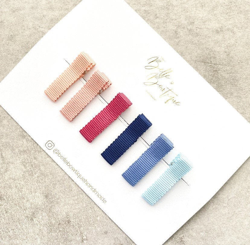 Rainbow ribbon fringe clips pack of 6- small clips - mini clips - Clip pack - baby clips - toddler hair clips - mini clips - ribbon clips