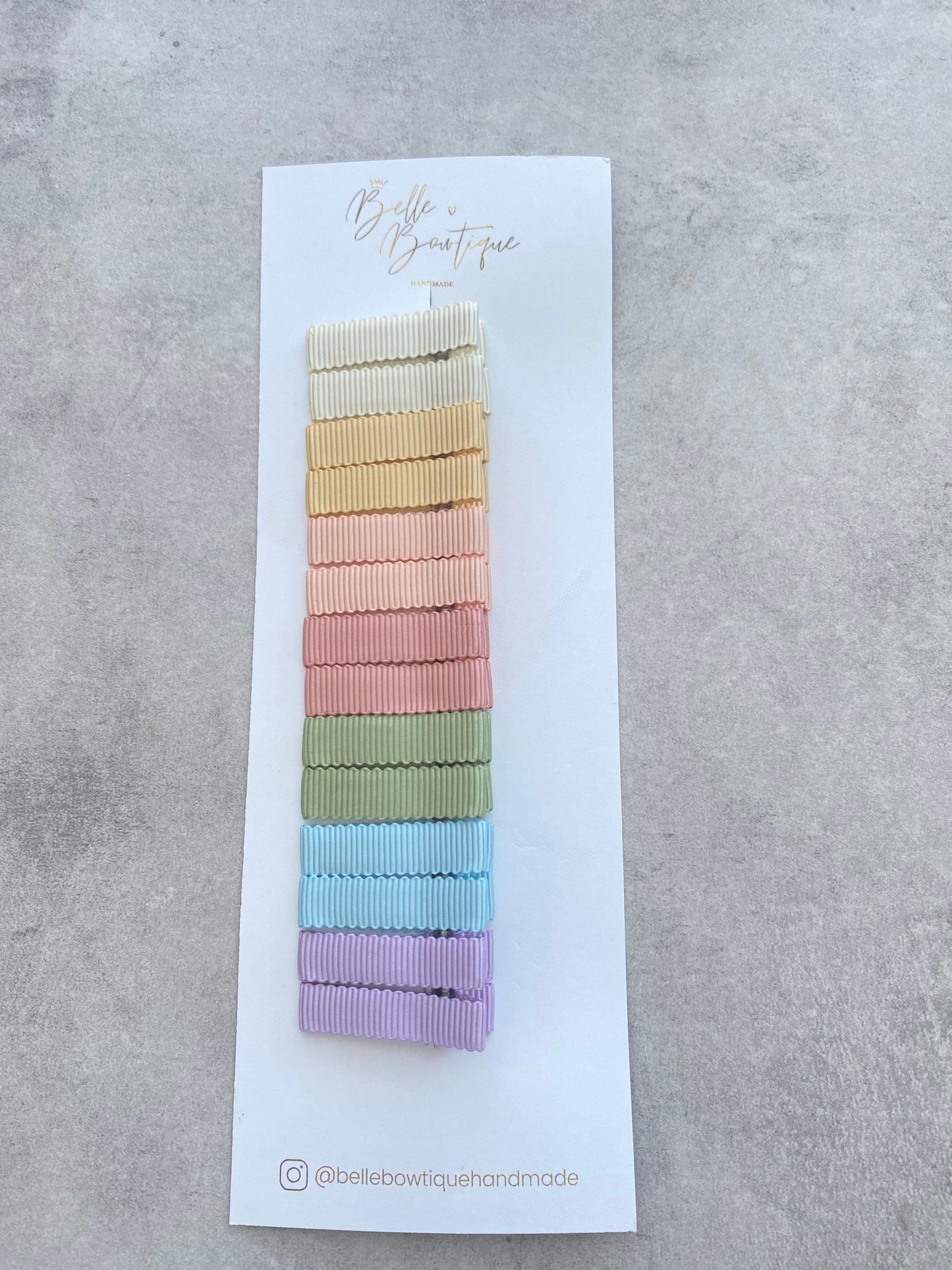 Rainbow Ribbon Fringe Clips Pack of 14- Small Clips - Mini Clips - Clip Pack - Baby Hair Clips - Toddler Hair Clips - Lined hair clip