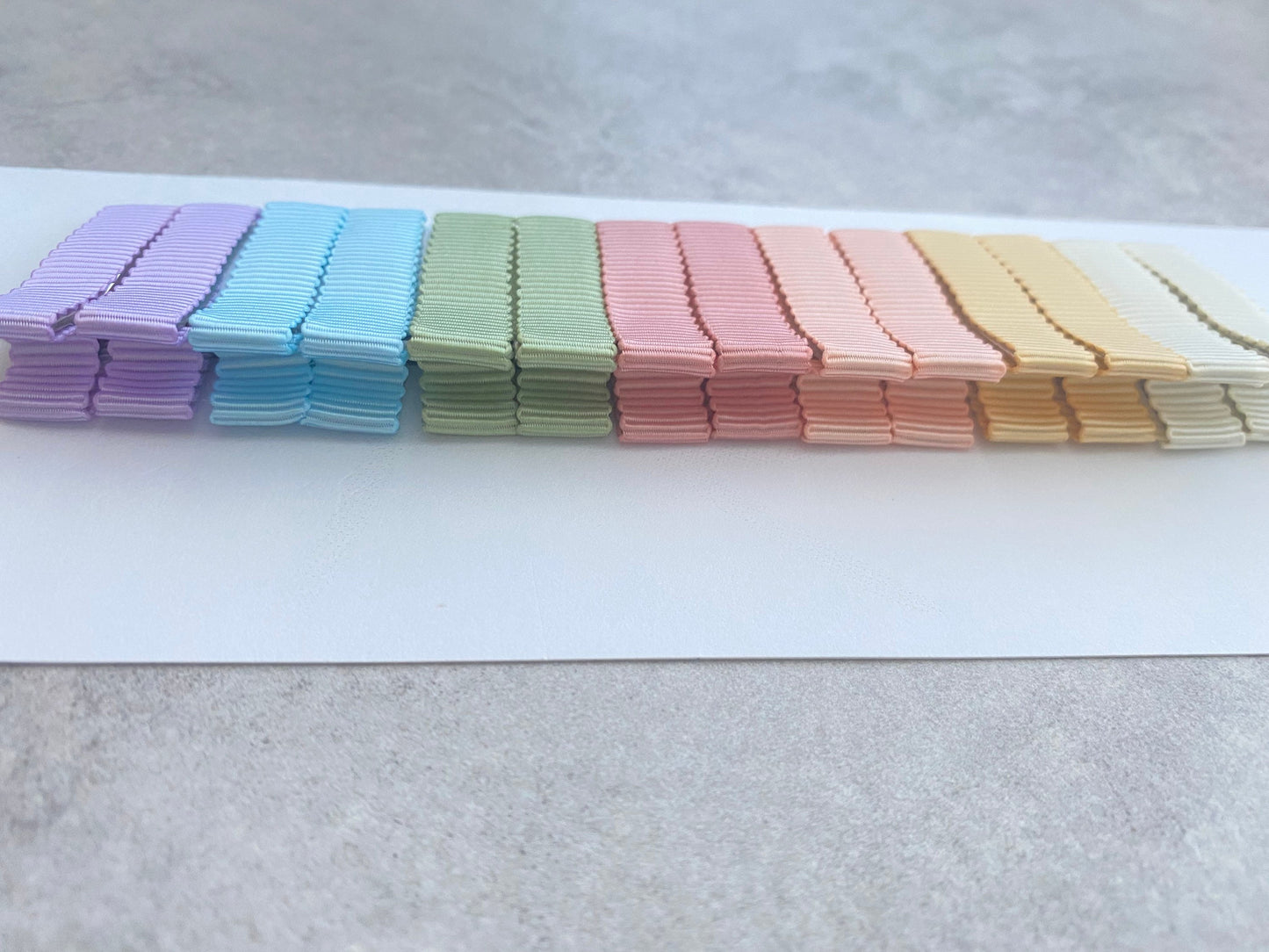 Rainbow Ribbon Fringe Clips Pack of 14- Small Clips - Mini Clips - Clip Pack - Baby Hair Clips - Toddler Hair Clips - Lined hair clip