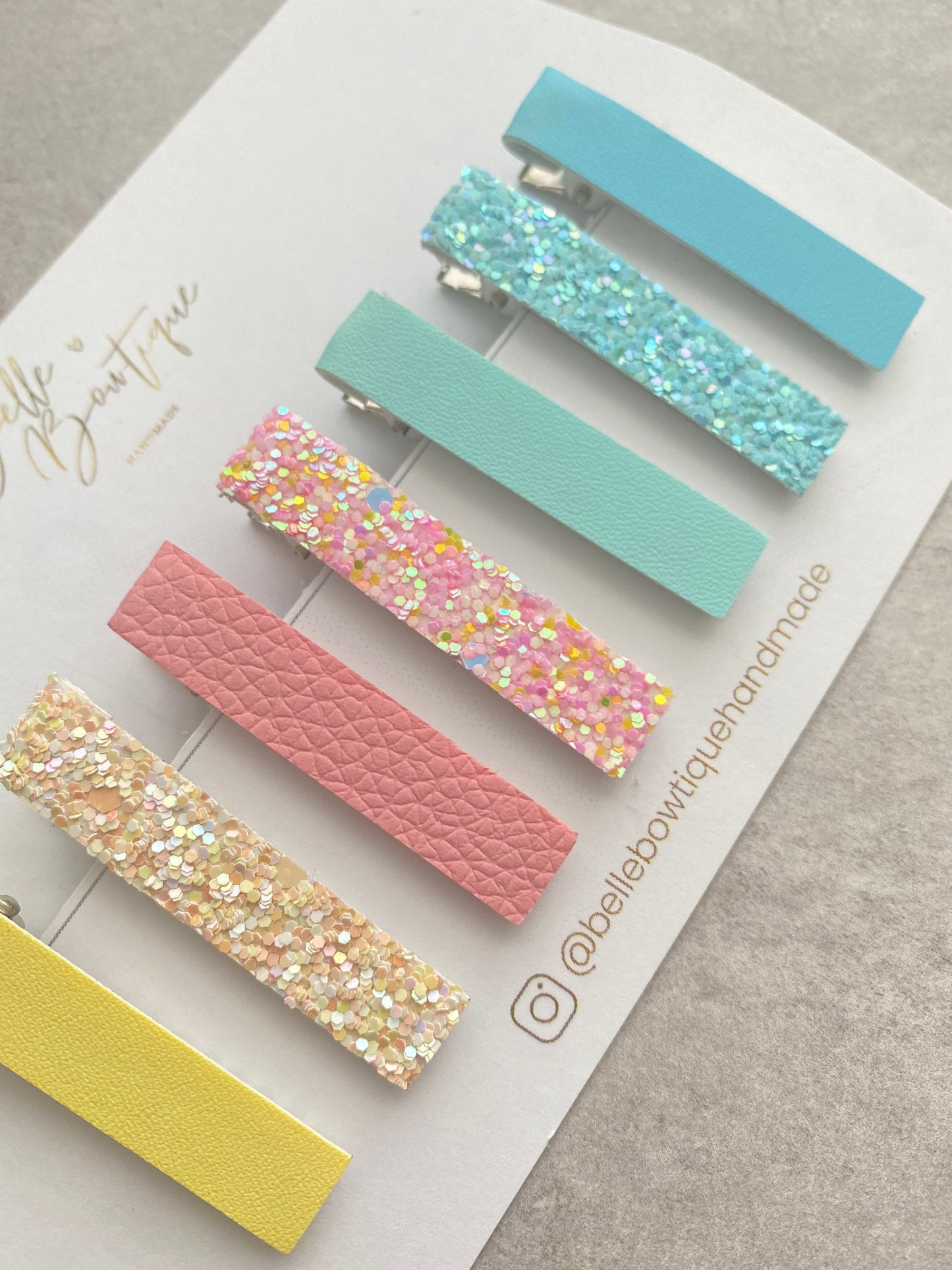 Girls Hair Clip Barrette Pack of 7 Rainbow Glitter Fringe Clips Glitter Clip Girls Clips Birthday Gift
